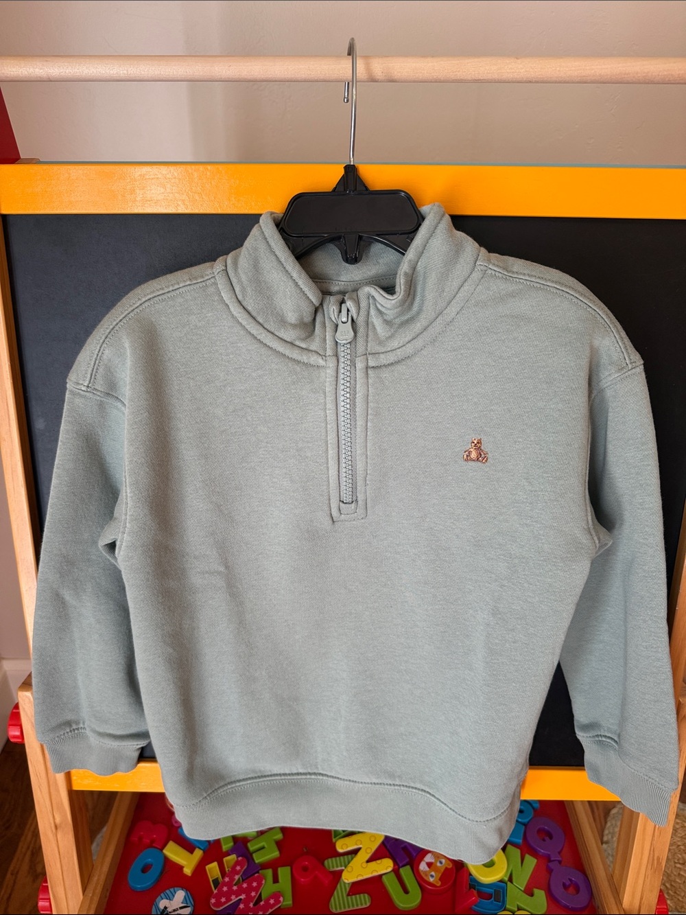 GAP Sage Green Kids Half-Zip Sweatshirt